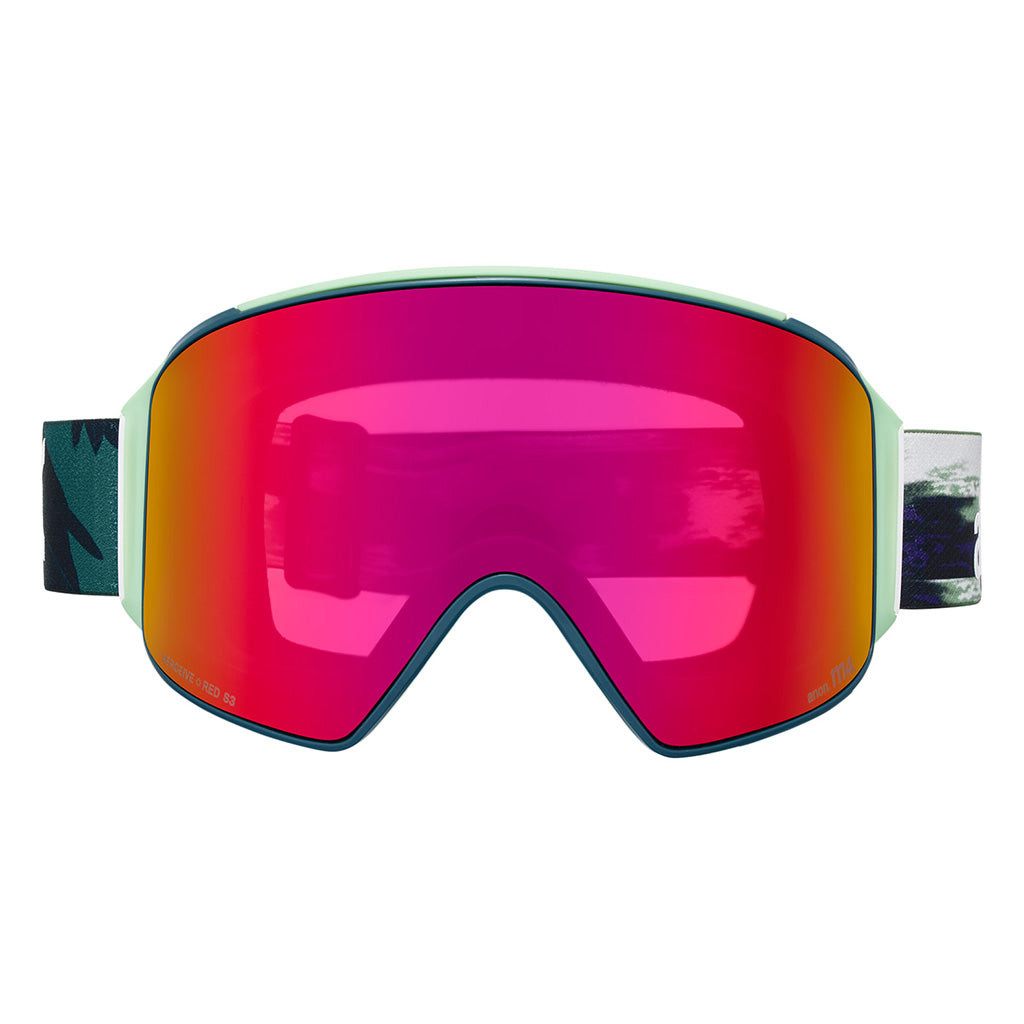 M4 Goggles (Cylindrical) + Bonus Lens + MFI® Face Mask - Family Tree/Perceive Sunny Red