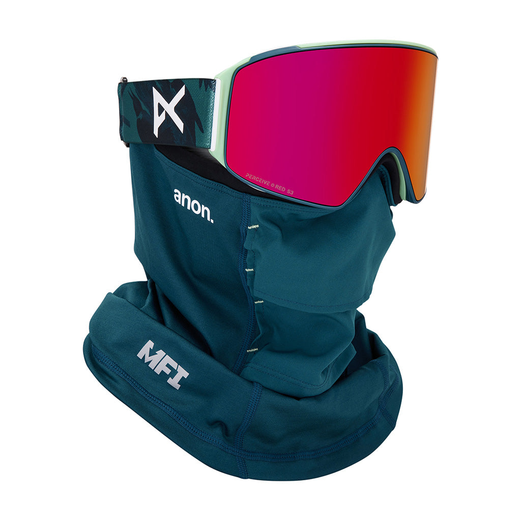 M4 Goggles (Cylindrical) + Bonus Lens + MFI® Face Mask - Family Tree/Perceive Sunny Red