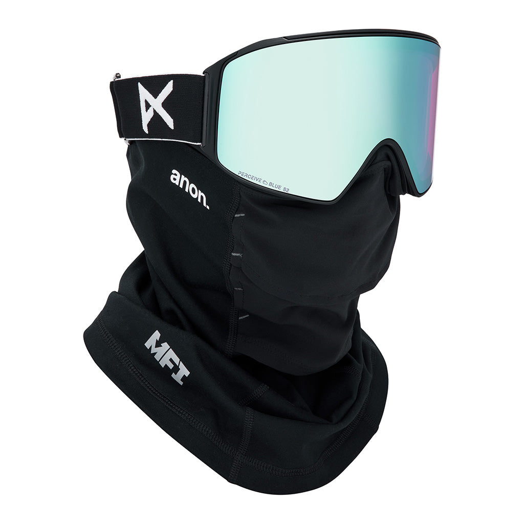 M4 Goggles (Cylindrical) + Bonus Lens + MFI® Face Mask - Black/Perceive Variable Blue