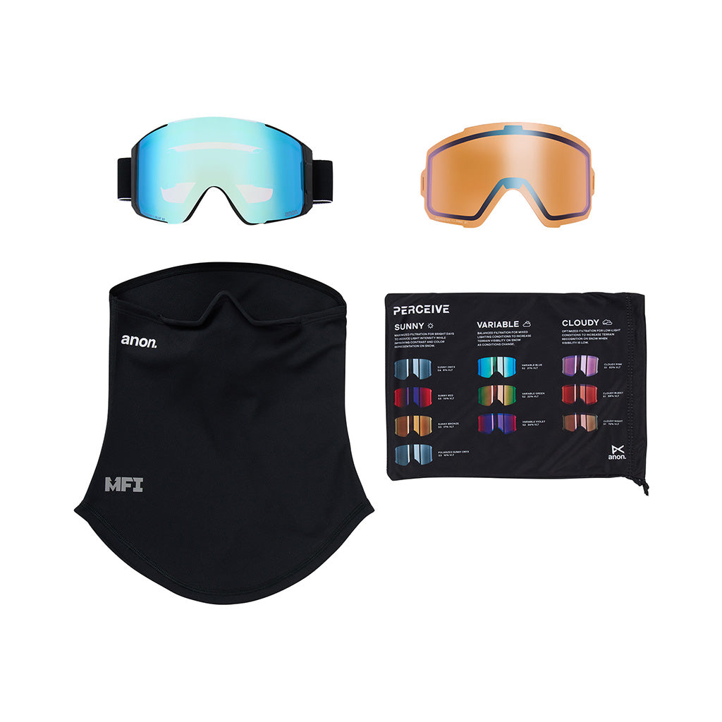 Sync Goggles + Bonus Lens + MFI® Face Mask - Black/Perceive Variable Blue