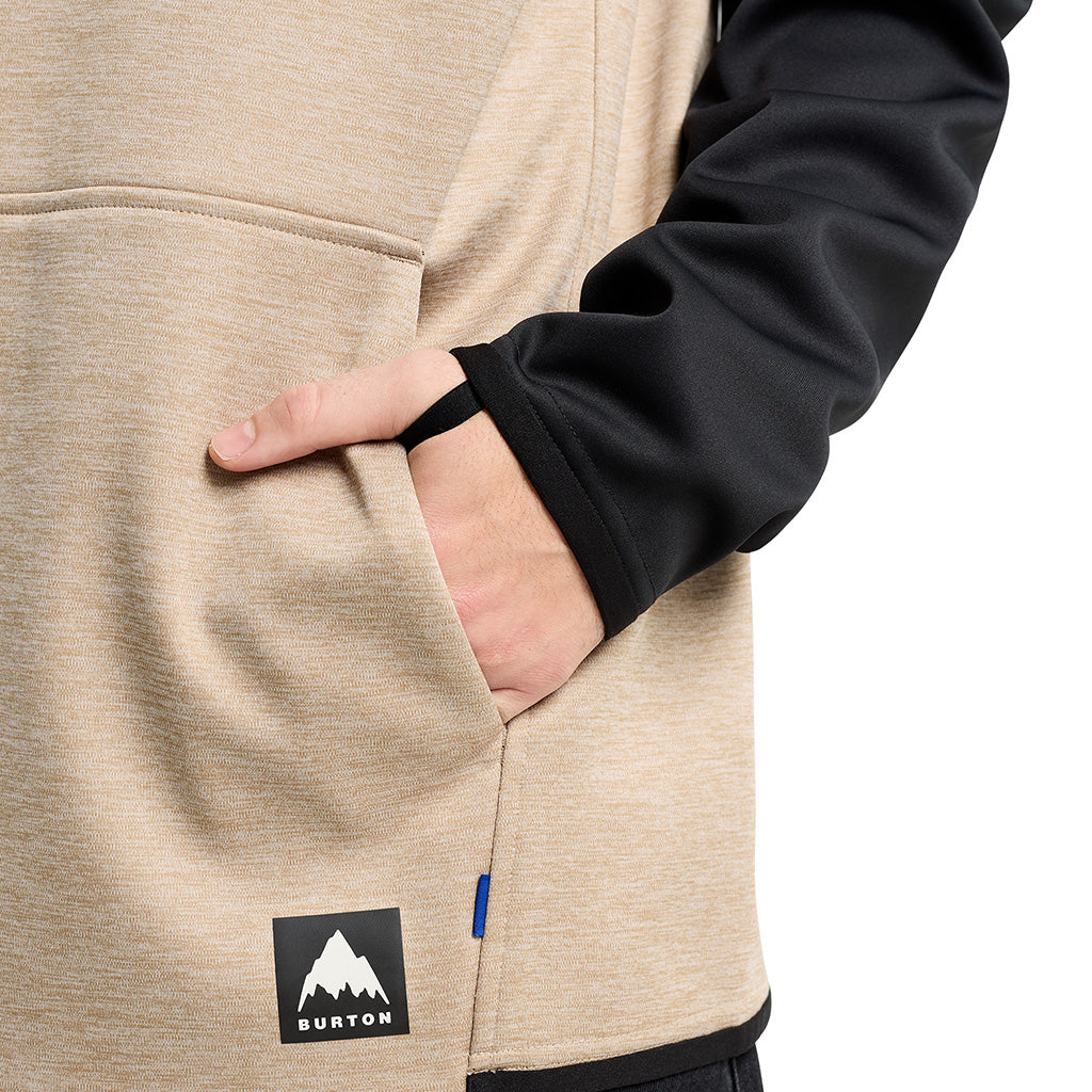 Crown Weatherproof Pullover Fleece - Summit Taupe Heather/True Black