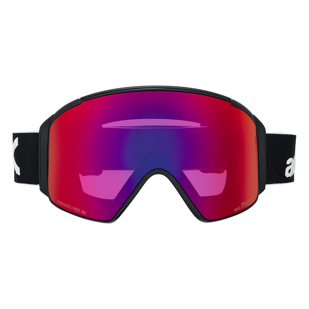 M4S Goggles (Cylindrical) + Bonus Lens + MFI® Face Mask - Black/Perceive Sunny Red