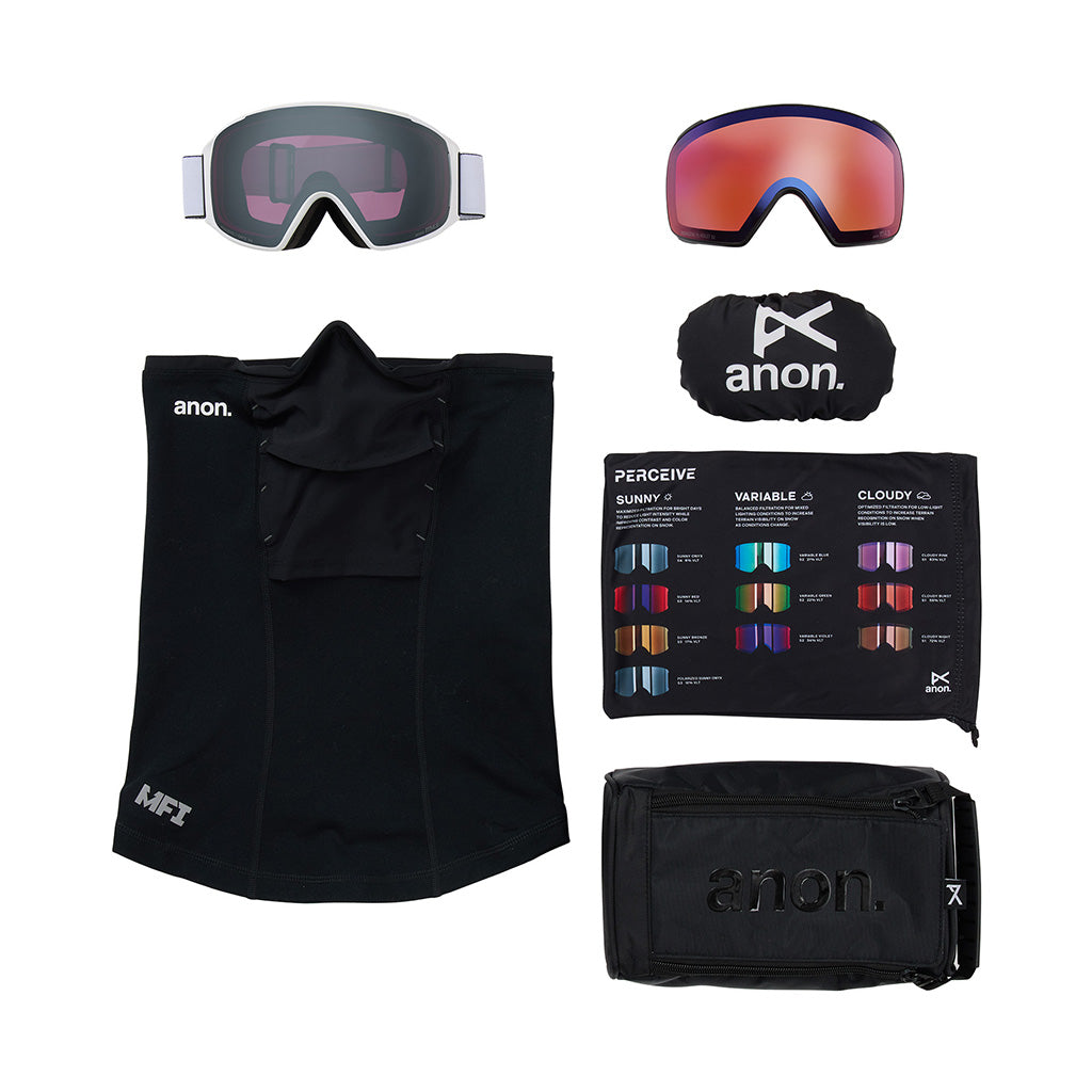 M4S Goggles (Toric) + Bonus Lens + MFI® Face Mask - White/Perceive Sunny Onyx