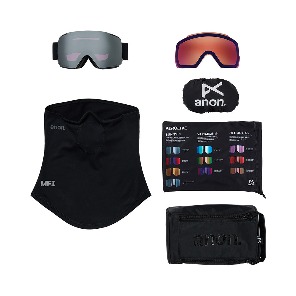 M5 Goggles + Bonus Lens + MFI® Face Mask - Smoke/Perceive Sunny Onyx