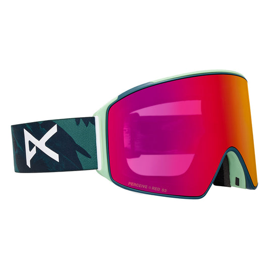 M4 Goggles (Cylindrical) + Bonus Lens + MFI® Face Mask - Family Tree/Perceive Sunny Red