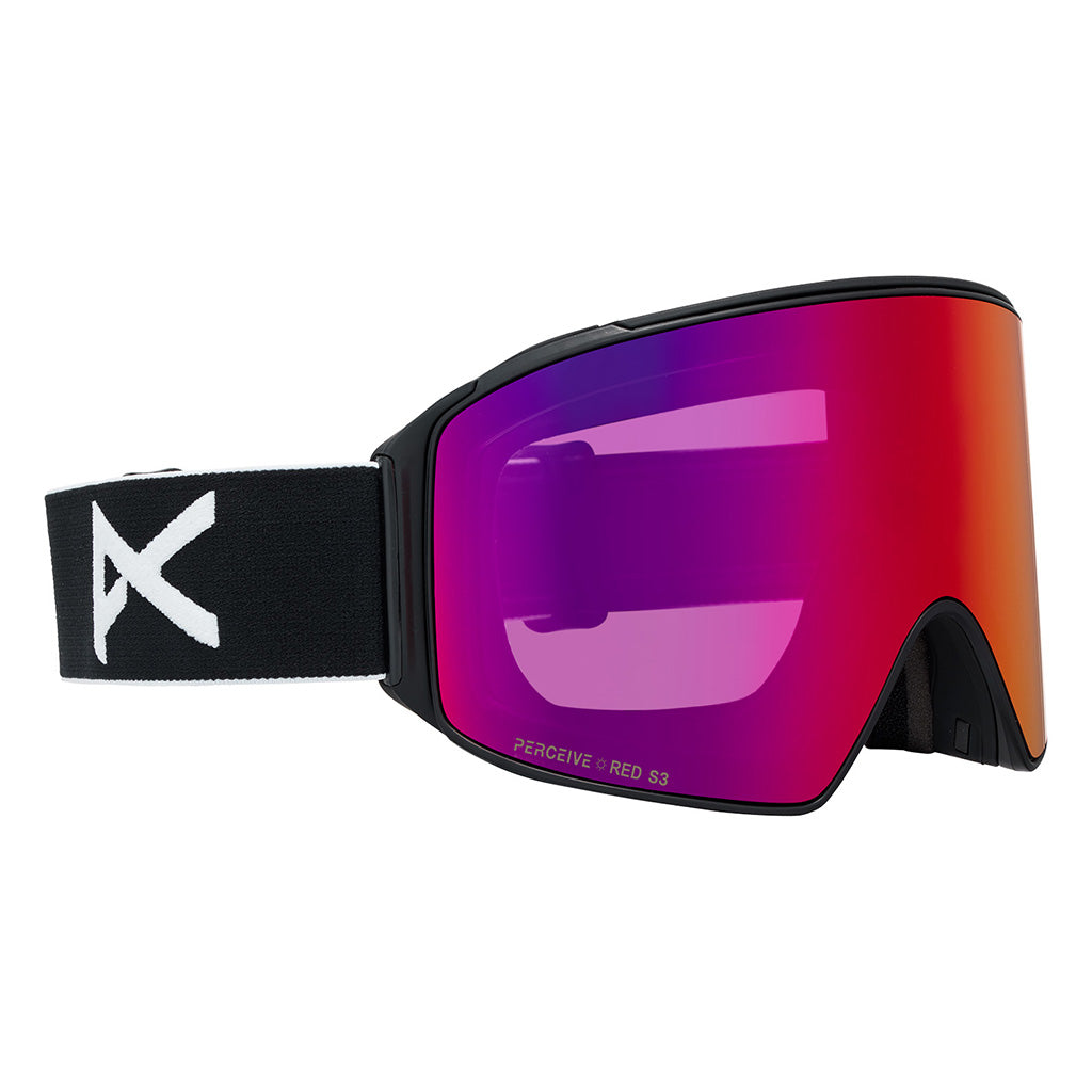 M4 Goggles (Cylindrical) + Bonus Lens + MFI® Face Mask - Black/Perceive Sunny Red