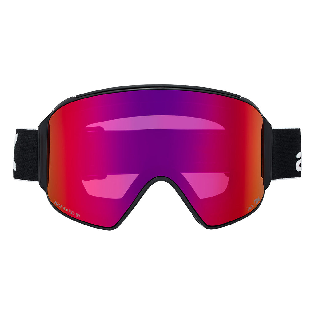 M4 Goggles (Cylindrical) + Bonus Lens + MFI® Face Mask - Black/Perceive Sunny Red