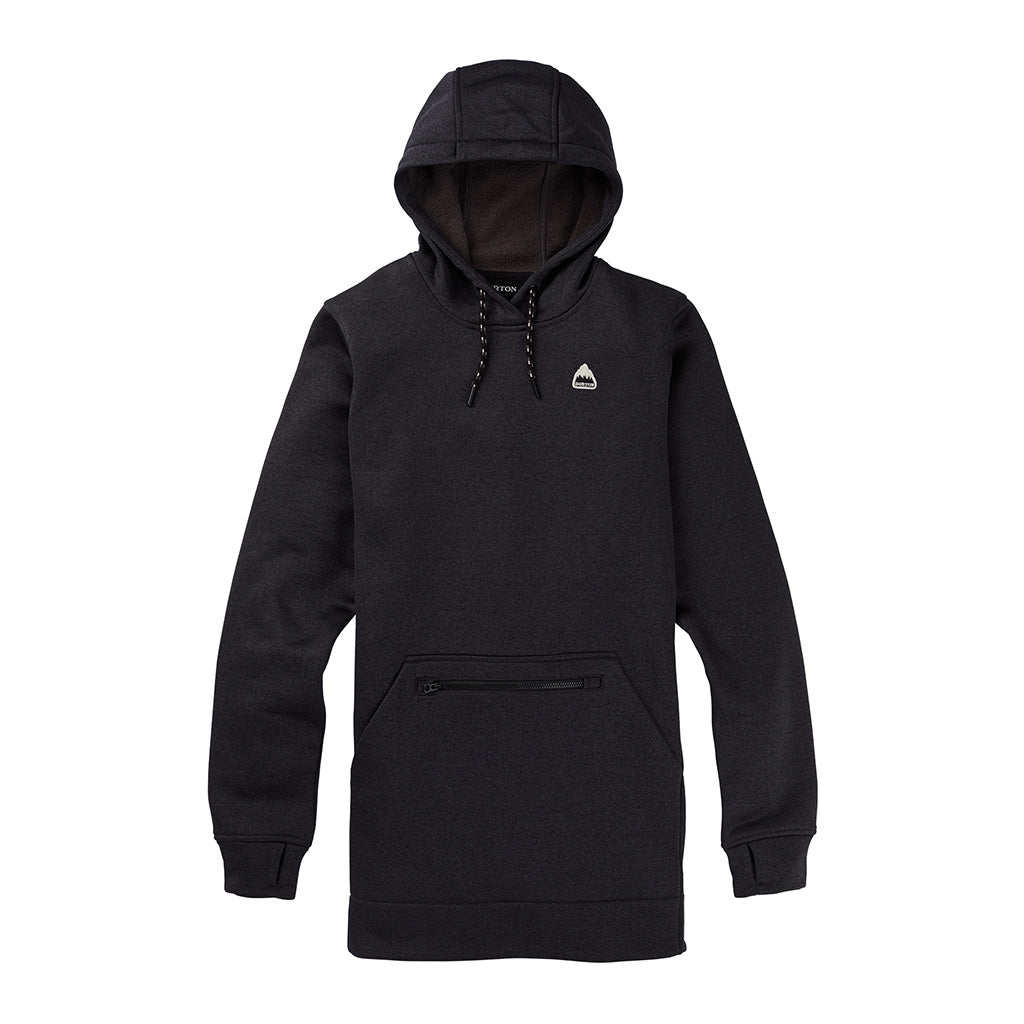 Wms Oak Long Pullover Hoodie True Black Heather