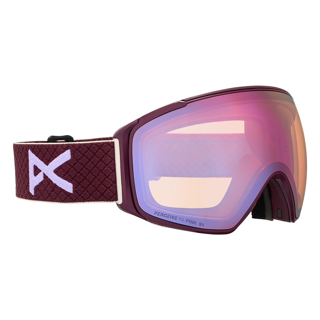 M4S Goggles (Toric) + Bonus Lens + MFI® Face Mask - Deep Cherry/Perceive Cloudy Pink