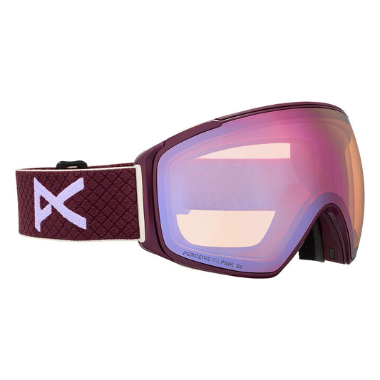 M4S Goggles (Toric) + Bonus Lens + MFI® Face Mask - Deep Cherry/Perceive Cloudy Pink