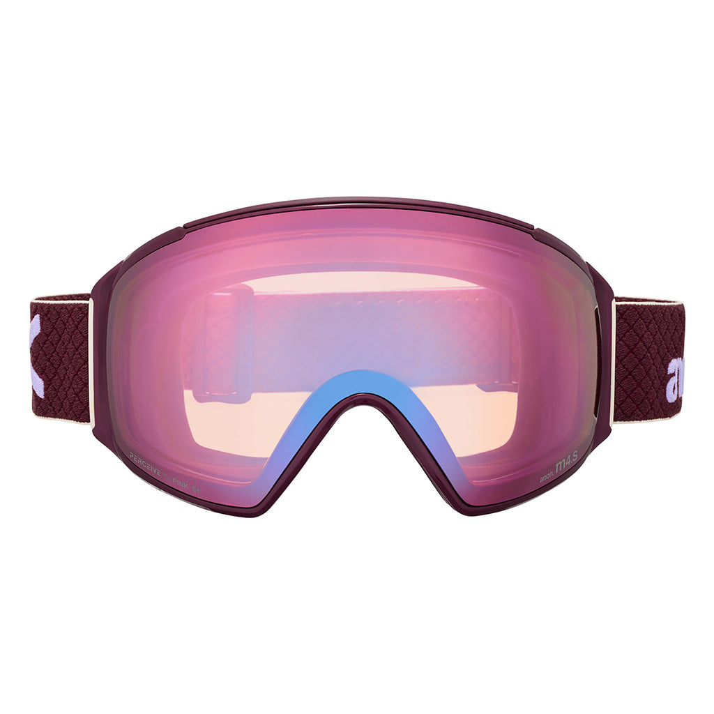 M4S Goggles (Toric) + Bonus Lens + MFI® Face Mask - Deep Cherry/Perceive Cloudy Pink