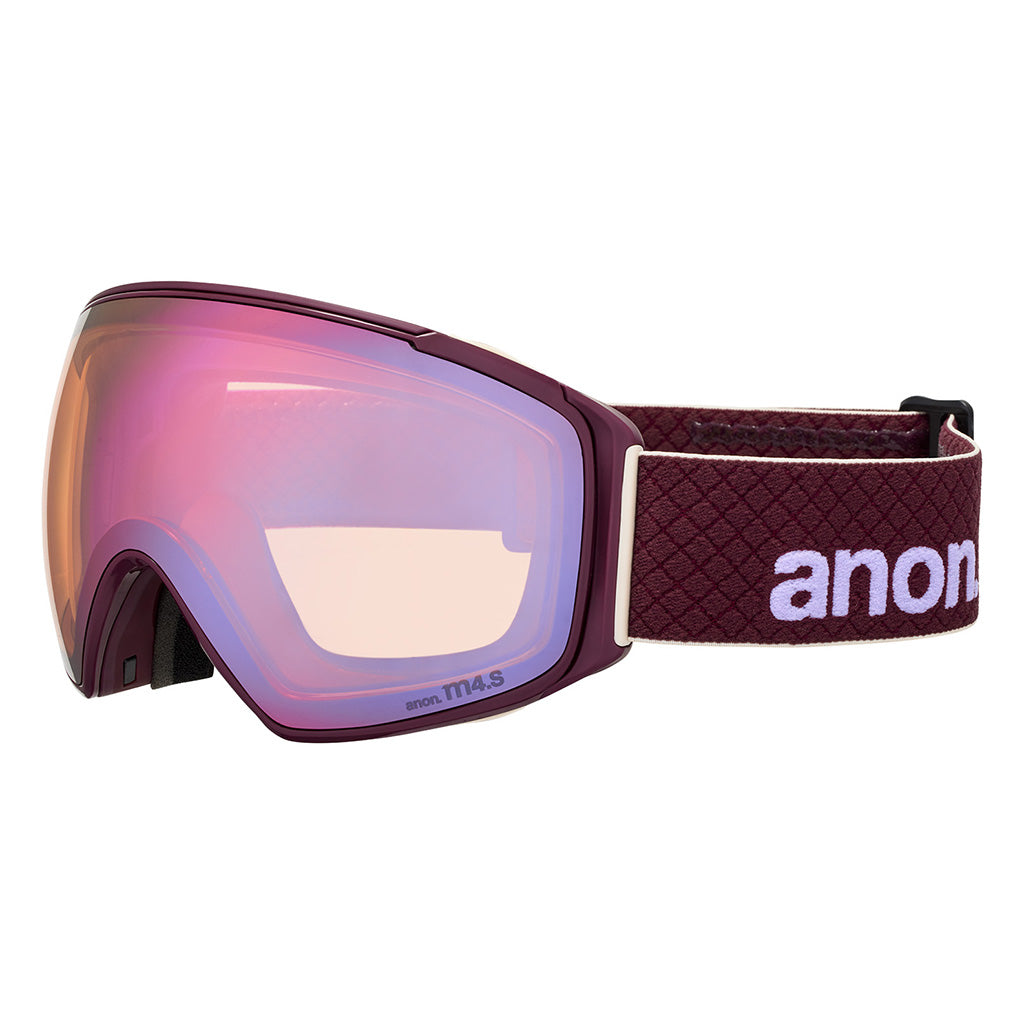 M4S Goggles (Toric) + Bonus Lens + MFI® Face Mask - Deep Cherry/Perceive Cloudy Pink