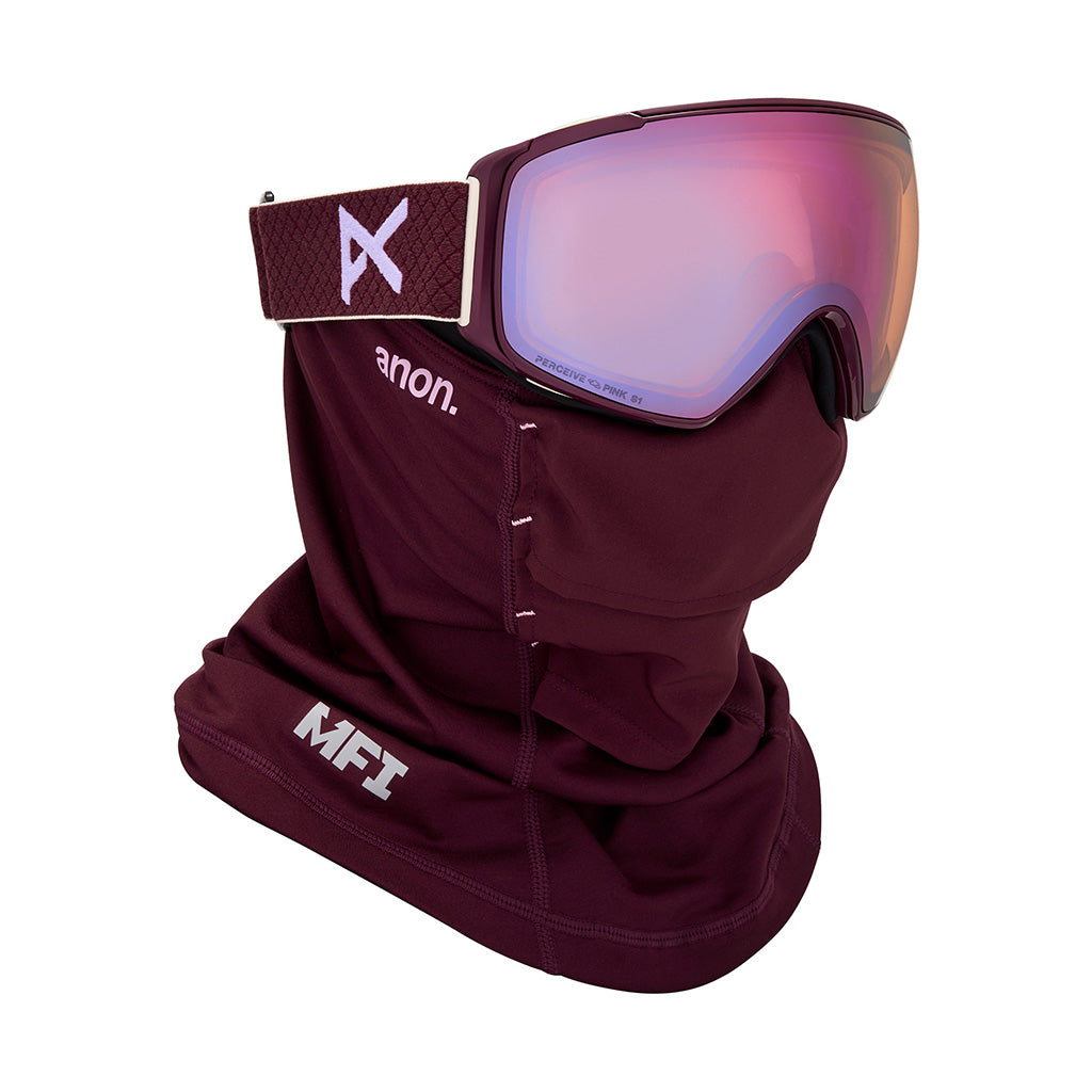 M4S Goggles (Toric) + Bonus Lens + MFI® Face Mask - Deep Cherry/Perceive Cloudy Pink