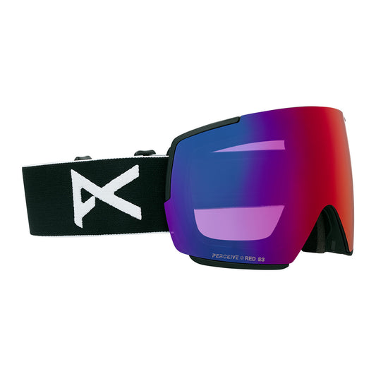 M5 Goggles Low Bridge + Bonus Lens + MFI® Face Mask - Black/Perceive Sunny Red