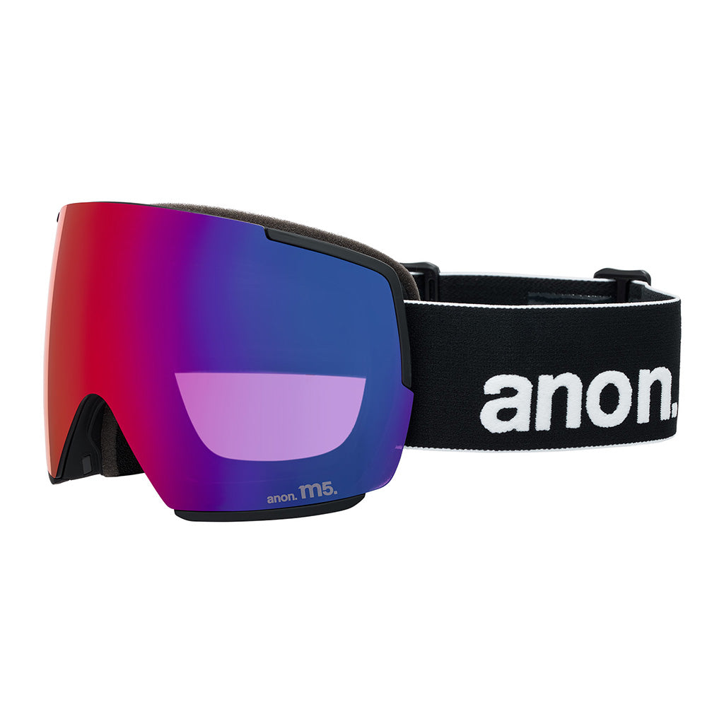 M5 Goggles Low Bridge + Bonus Lens + MFI® Face Mask - Black/Perceive Sunny Red