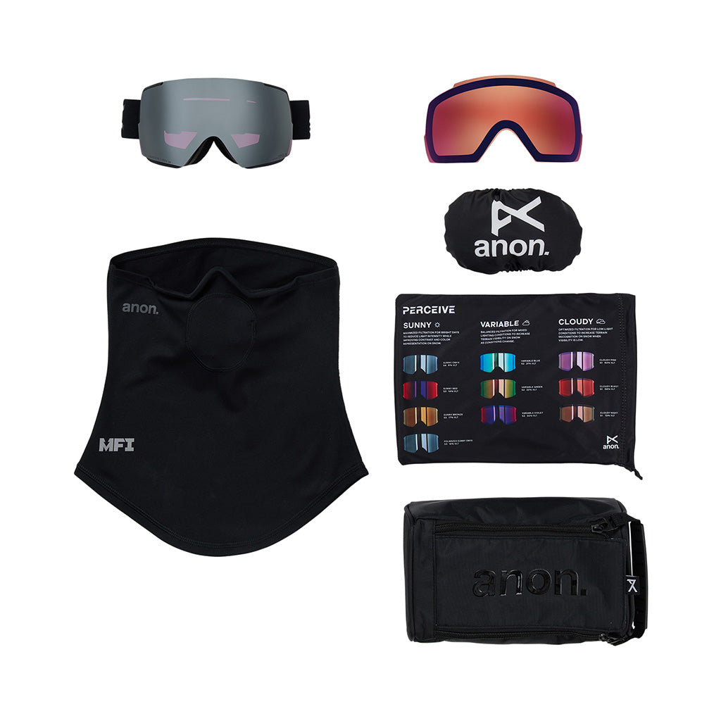 M5S Goggles + Bonus Lens + MFI® Face Mask - Smoke/Perceive Sunny Onyx