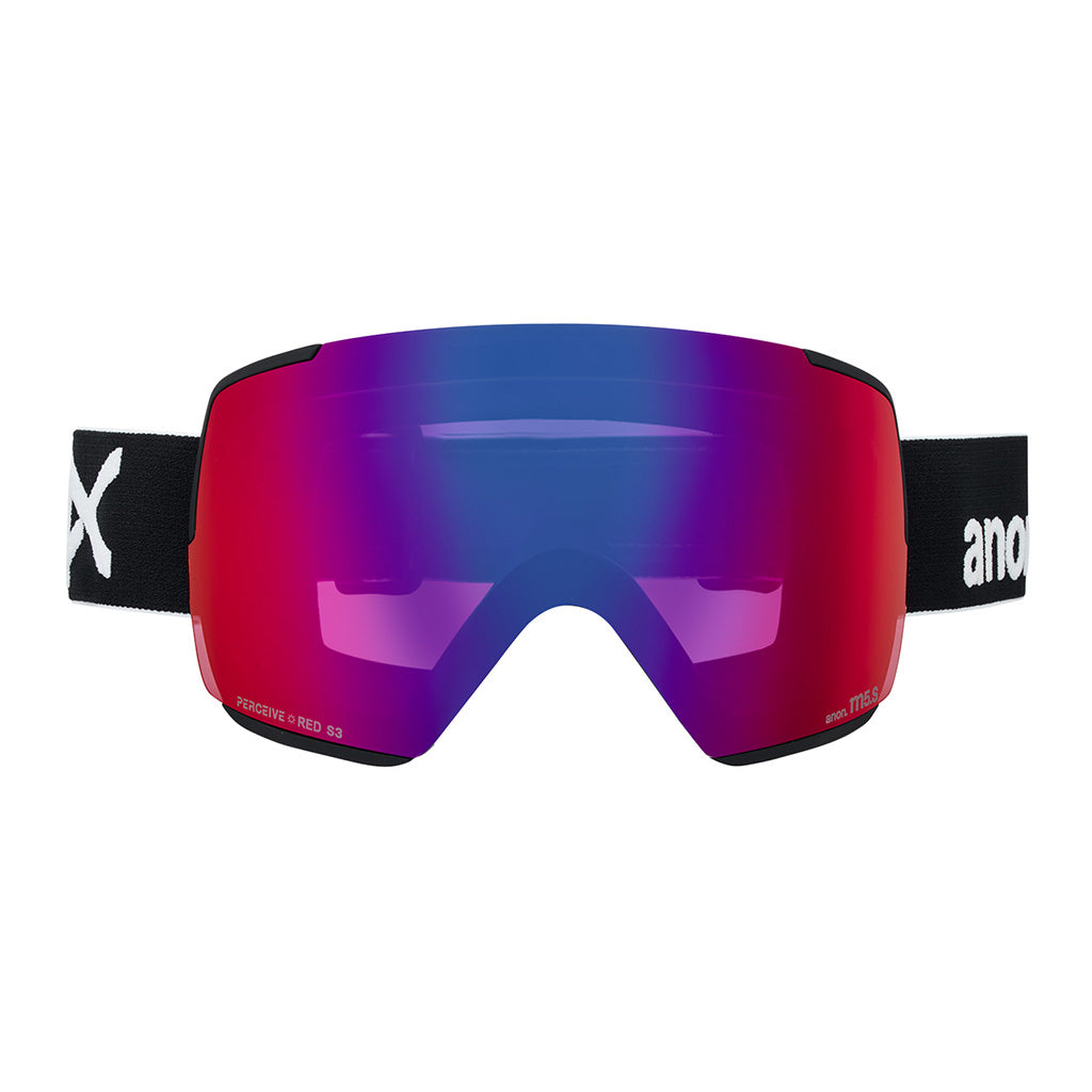 M5S Goggles Low Bridge + Bonus Lens + MFI® Face Mask - Black/Perceive Sunny Red