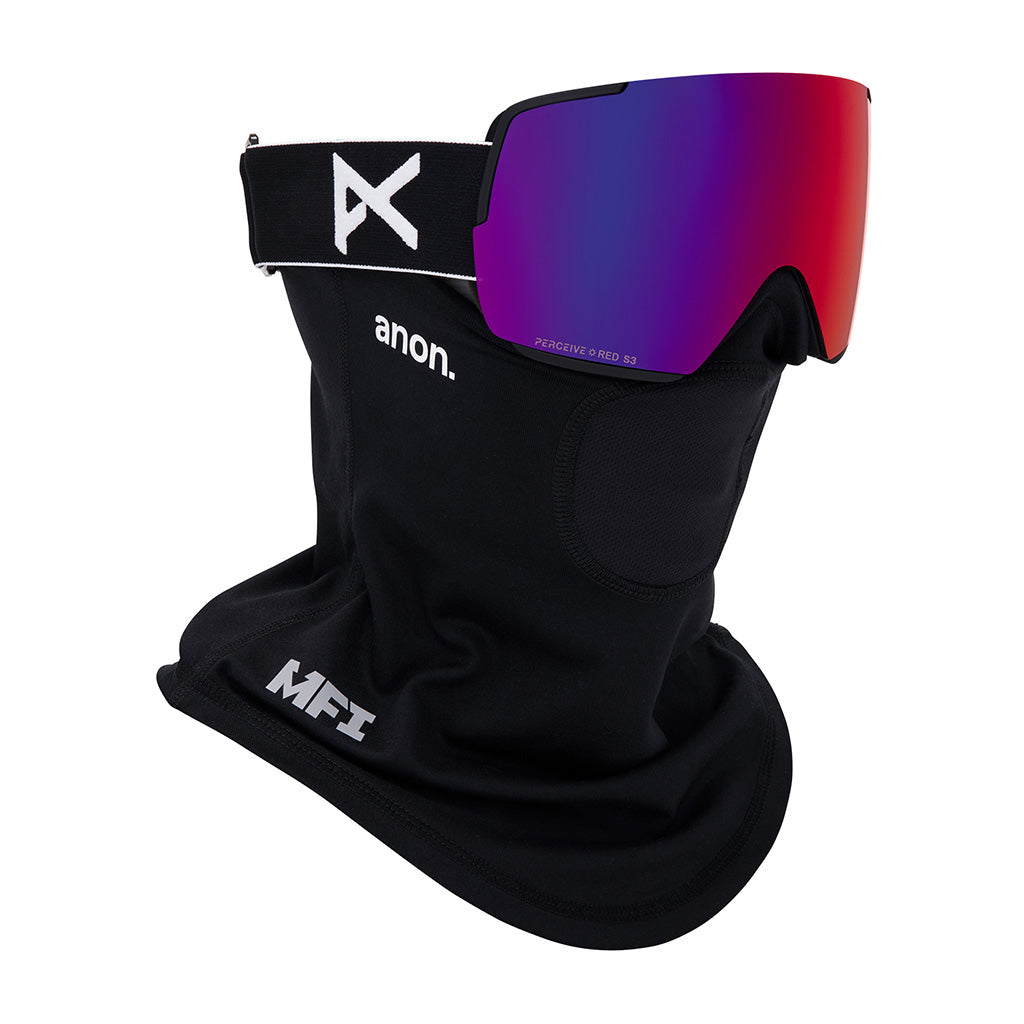M5S Goggles Low Bridge + Bonus Lens + MFI® Face Mask - Black/Perceive Sunny Red