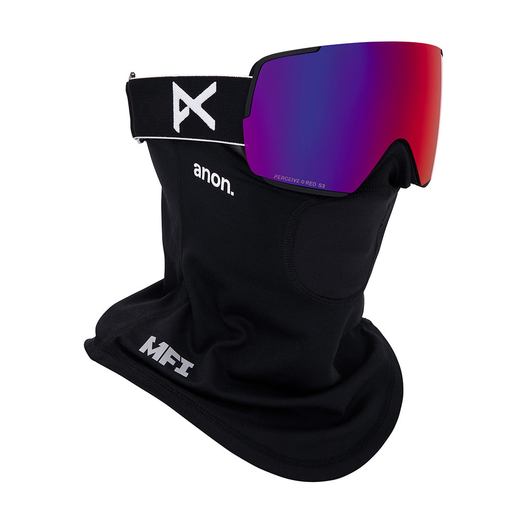 M5S Goggles + Bonus Lens + MFI® Face Mask - Black/Perceive Sunny Red