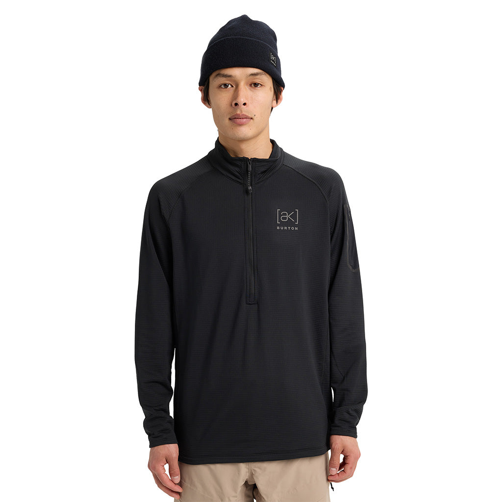 [ak] Helium Grid Fleece Half-Zip - True Black