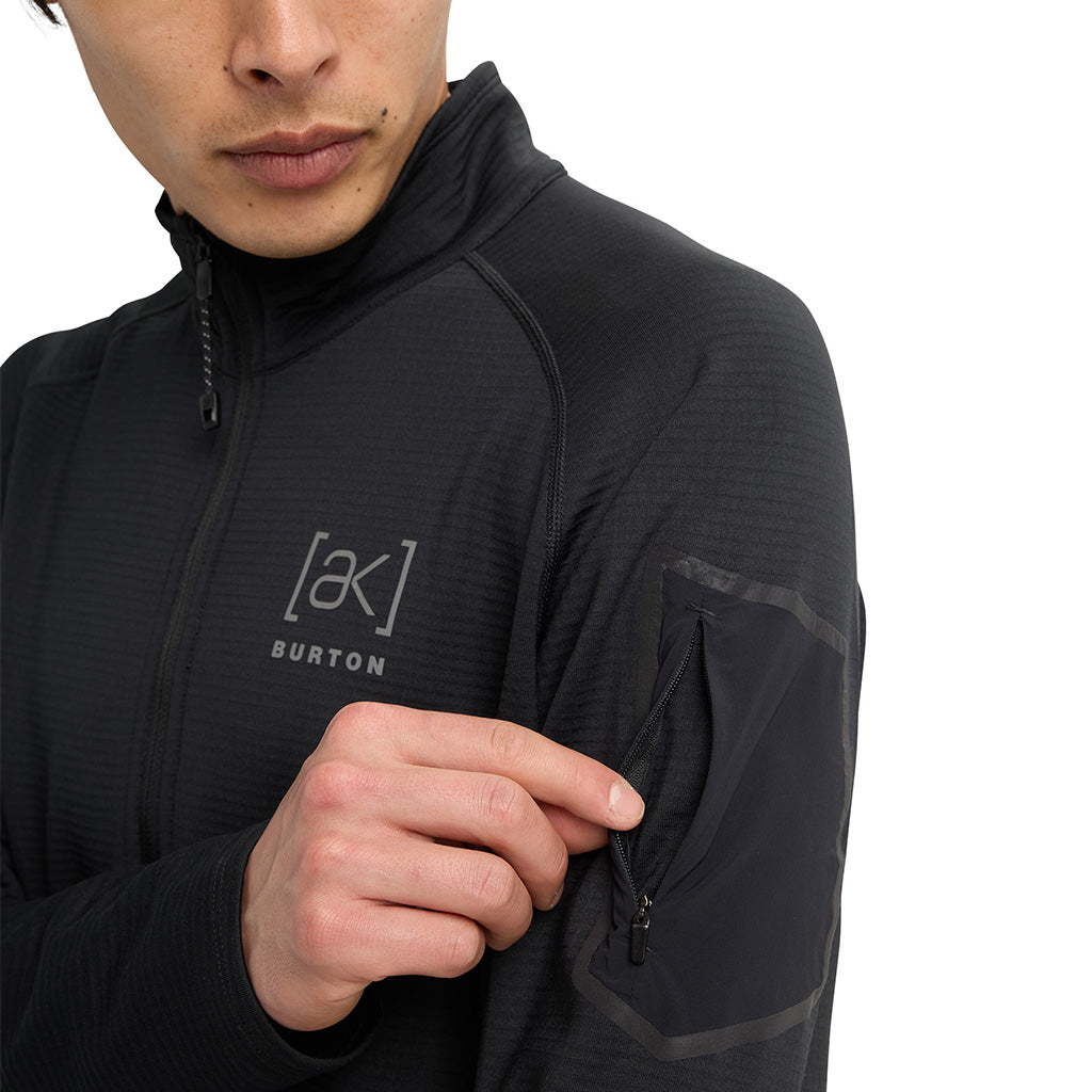 [ak] Helium Grid Fleece Half-Zip - True Black