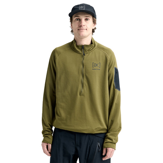 [ak] Helium Grid Fleece Half-Zip - Dried Moss