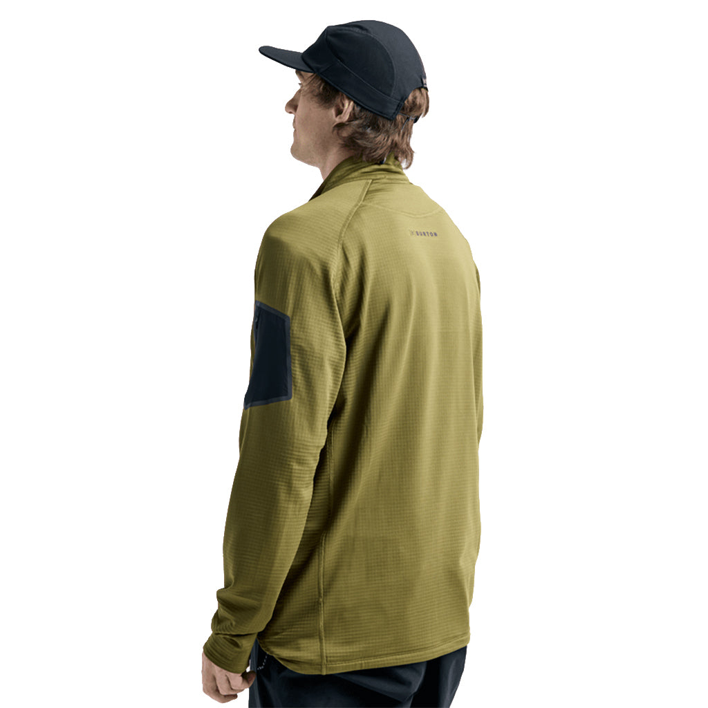 [ak] Helium Grid Fleece Half-Zip - Dried Moss