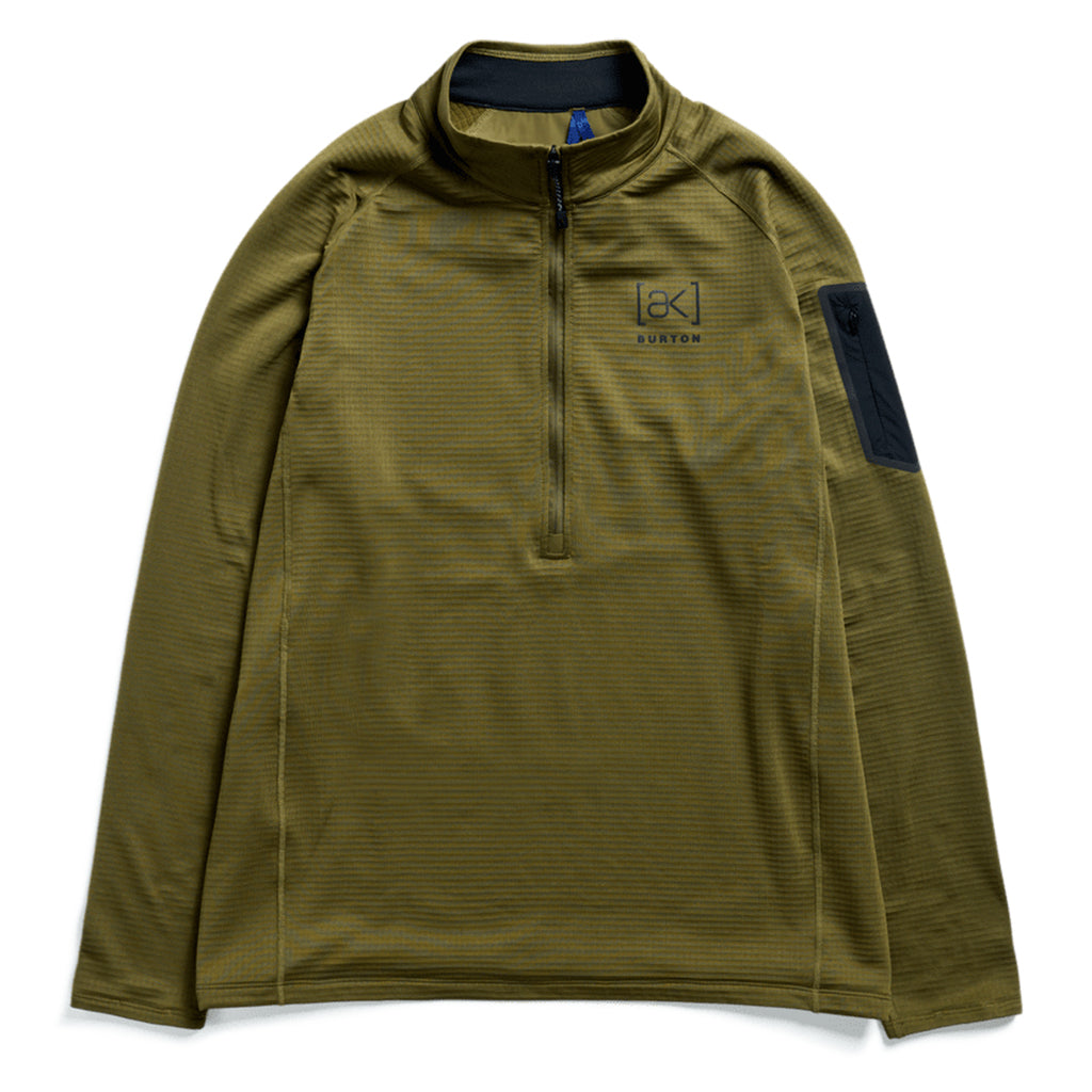 [ak] Helium Grid Fleece Half-Zip - Dried Moss