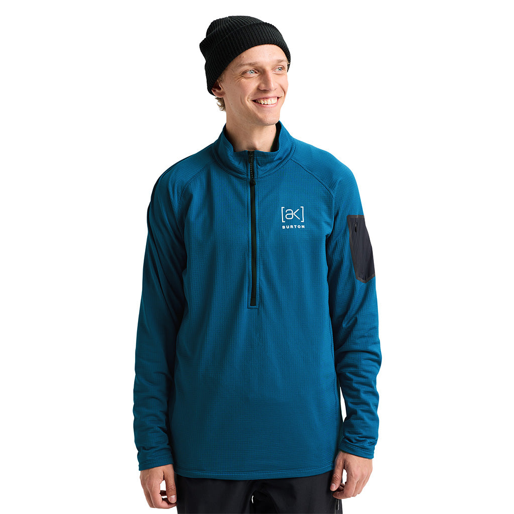 [ak] Helium Grid Fleece Half-Zip - Blue Teal