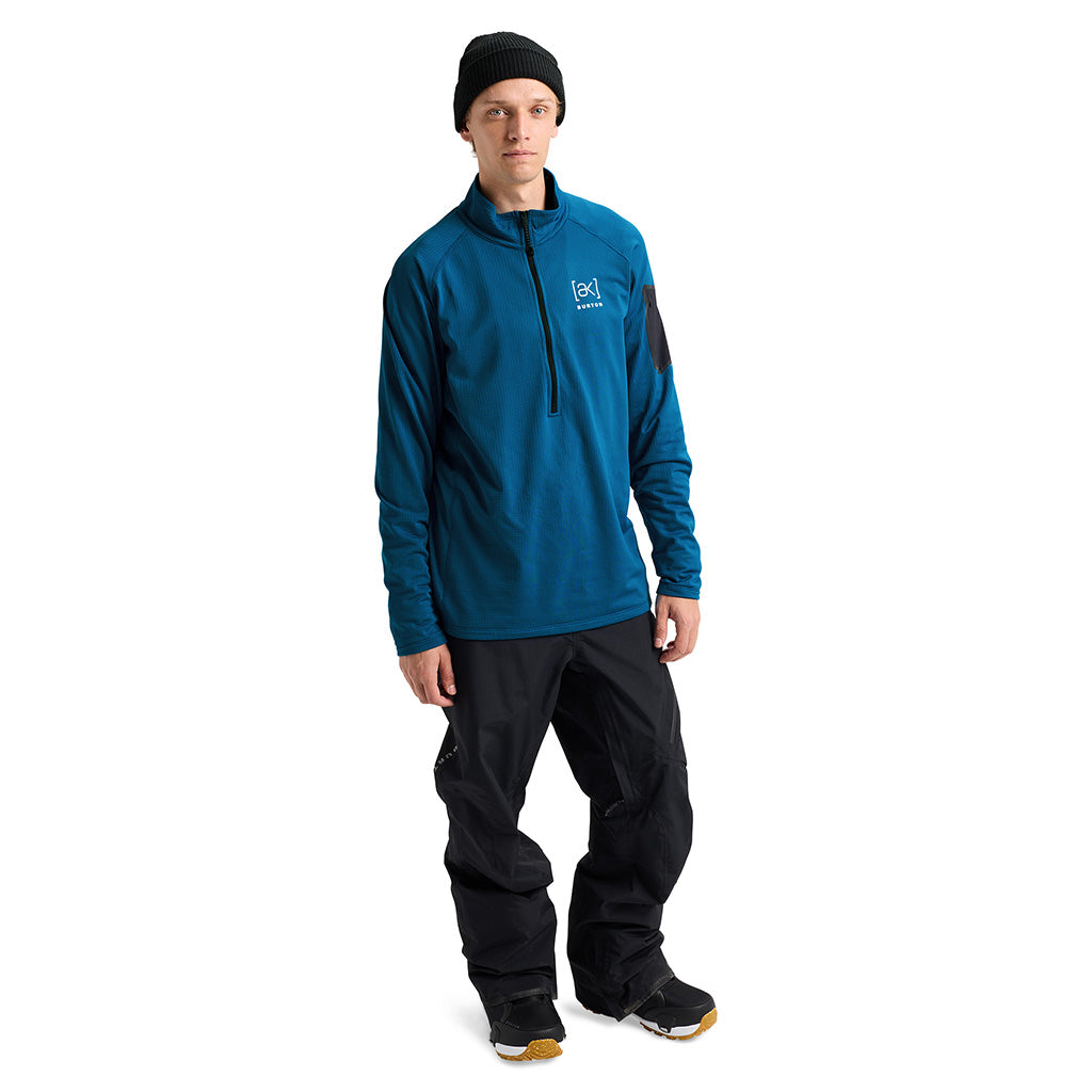 [ak] Helium Grid Fleece Half-Zip - Blue Teal