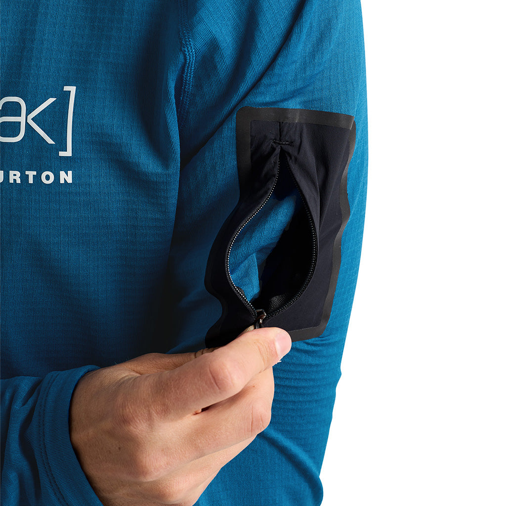 [ak] Helium Grid Fleece Half-Zip - Blue Teal
