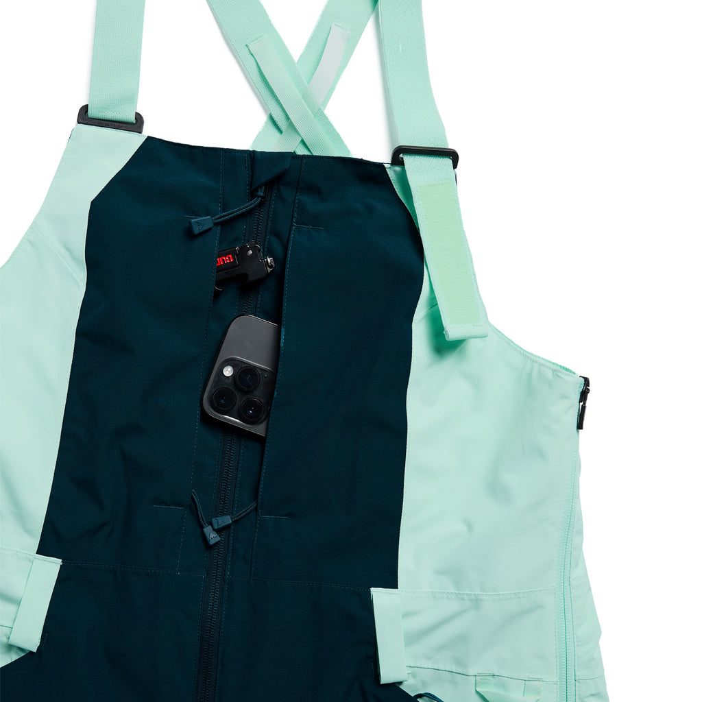 Wms Reserve 2L Bib Pants - Atlantic Teal/Spring Frost