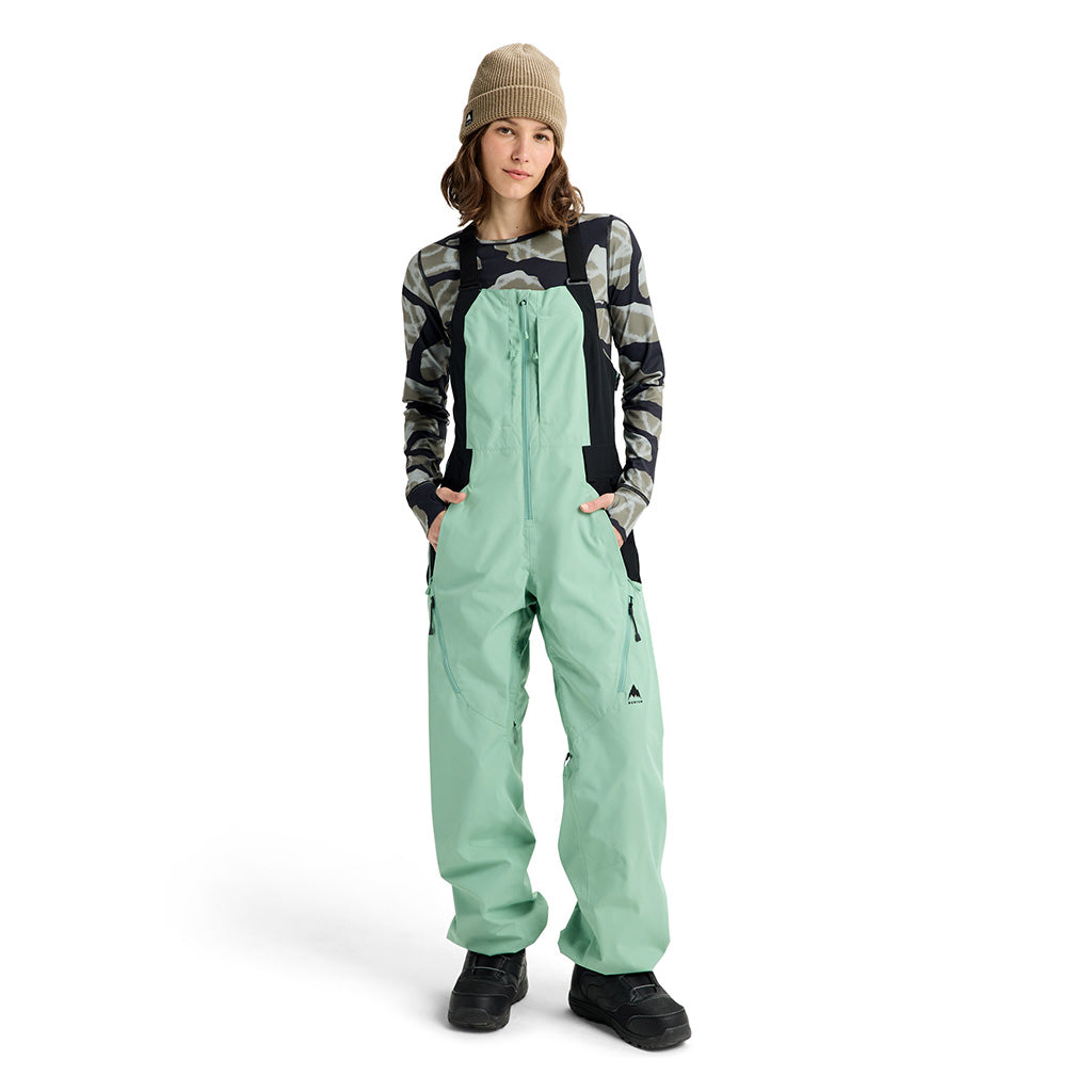 Wms Reserve 2L Bib Pants - Soft Sage / True Black