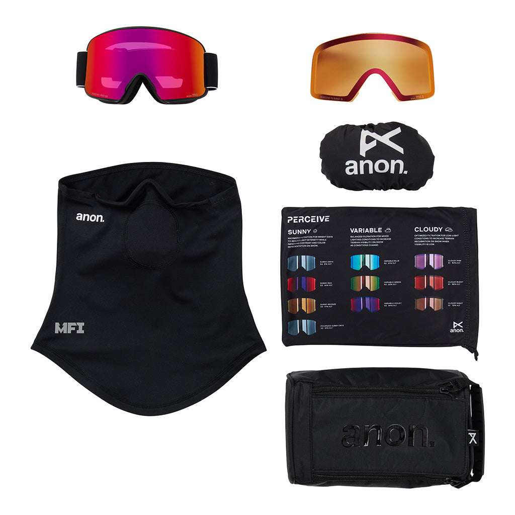 M6 Goggles Low Bridge - Black/Perceive Sunny Red