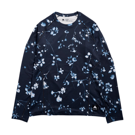 Synthetic Midweight Base Layer Crew - Cyanotype Floral