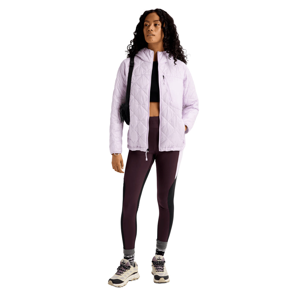Wms Synthetic Midweight Base Layer Pants - True Black/Bear Hug Brown/Moondust Purple