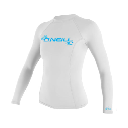 Wms Basic Skins L/S Rash Guard - White