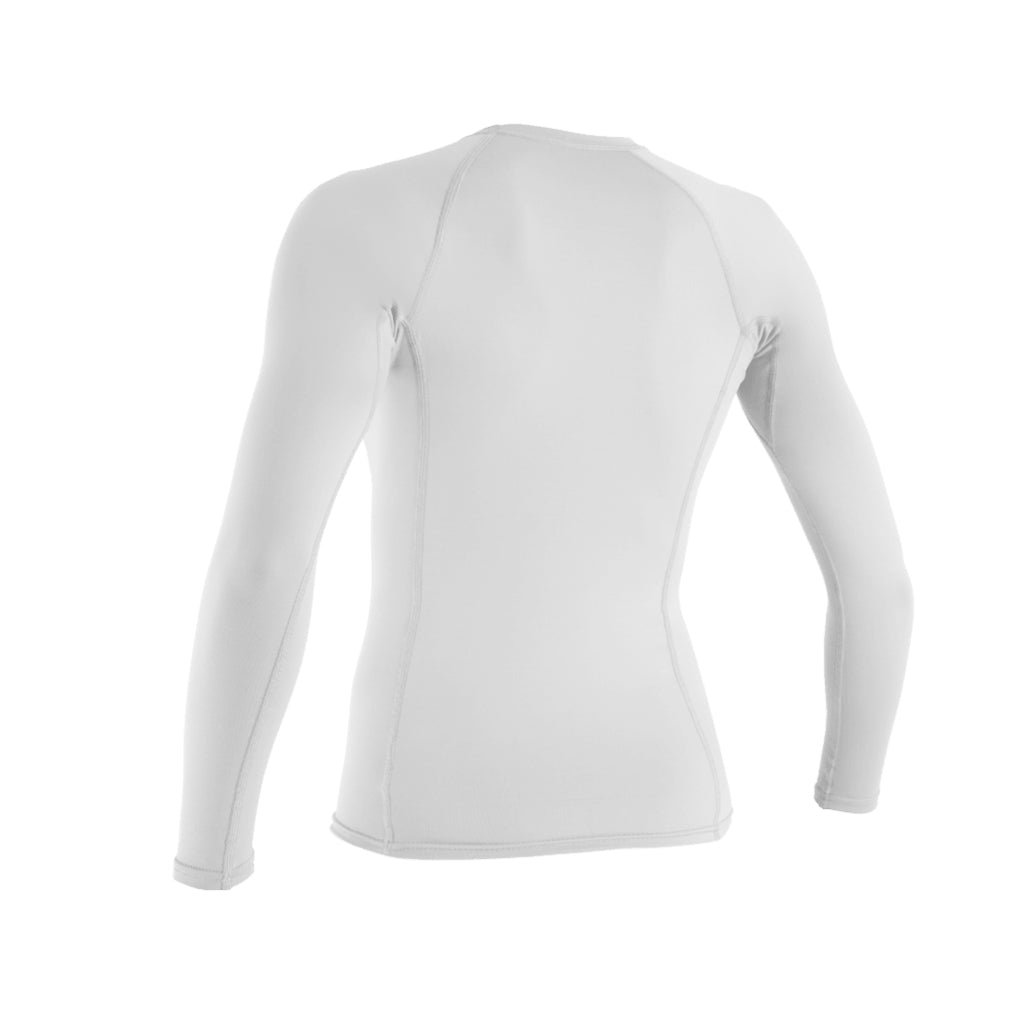 Wms Basic Skins L/S Rash Guard - White