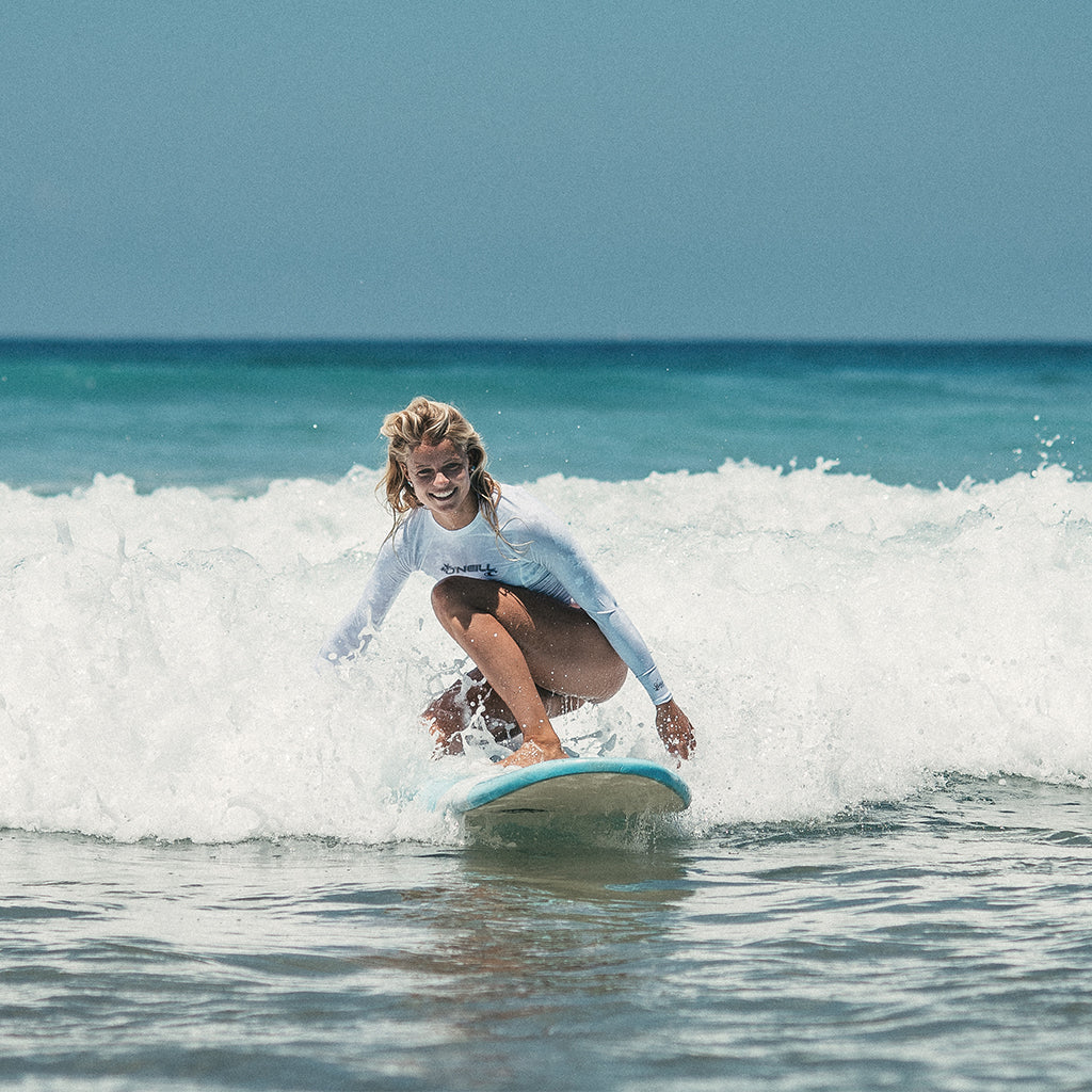 Wms Basic Skins L/S Rash Guard - White