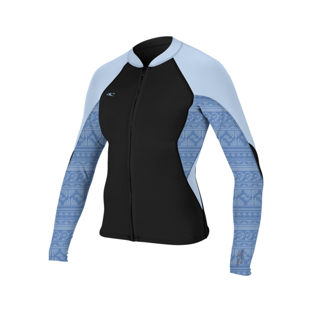 Wms Bahia 1/0.5mm Full-Zip Jacket - Black/Surfabstract/Chambrayblu