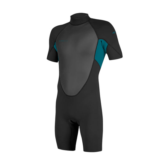 Youth Reactor-2 2mm Back Zip S/S Spring - Black/Tide Pool
