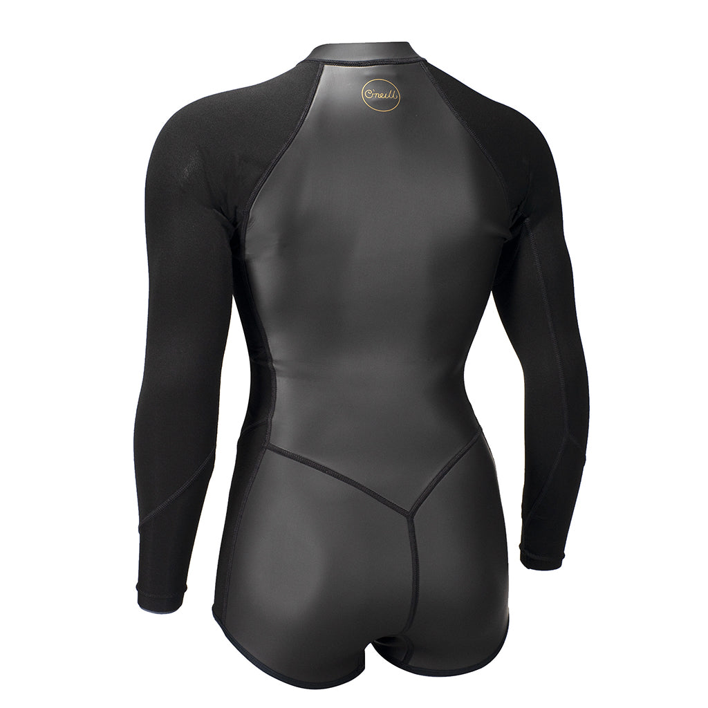 Wms Bahia 2/1 Front Zip L/S Short Spring - Glideblack/Black/Black