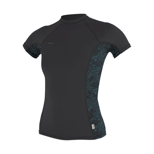 Wms Hyperfreak Skins S/S Rash Guard - Temperedsteel/Shadedislandsky