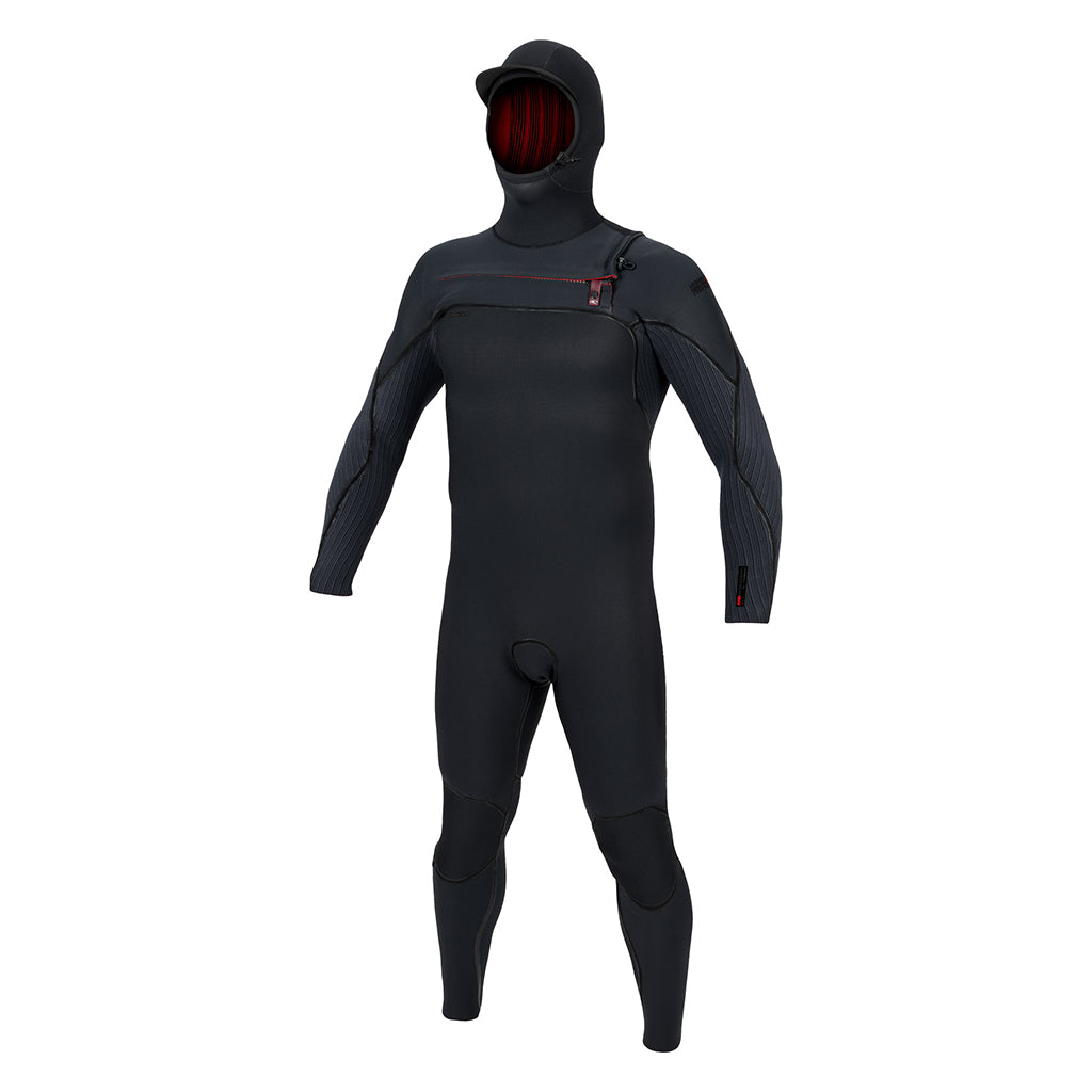 Hyperfreak Fire 5/4+ Chest Zip w/Hood - Blk/Blk