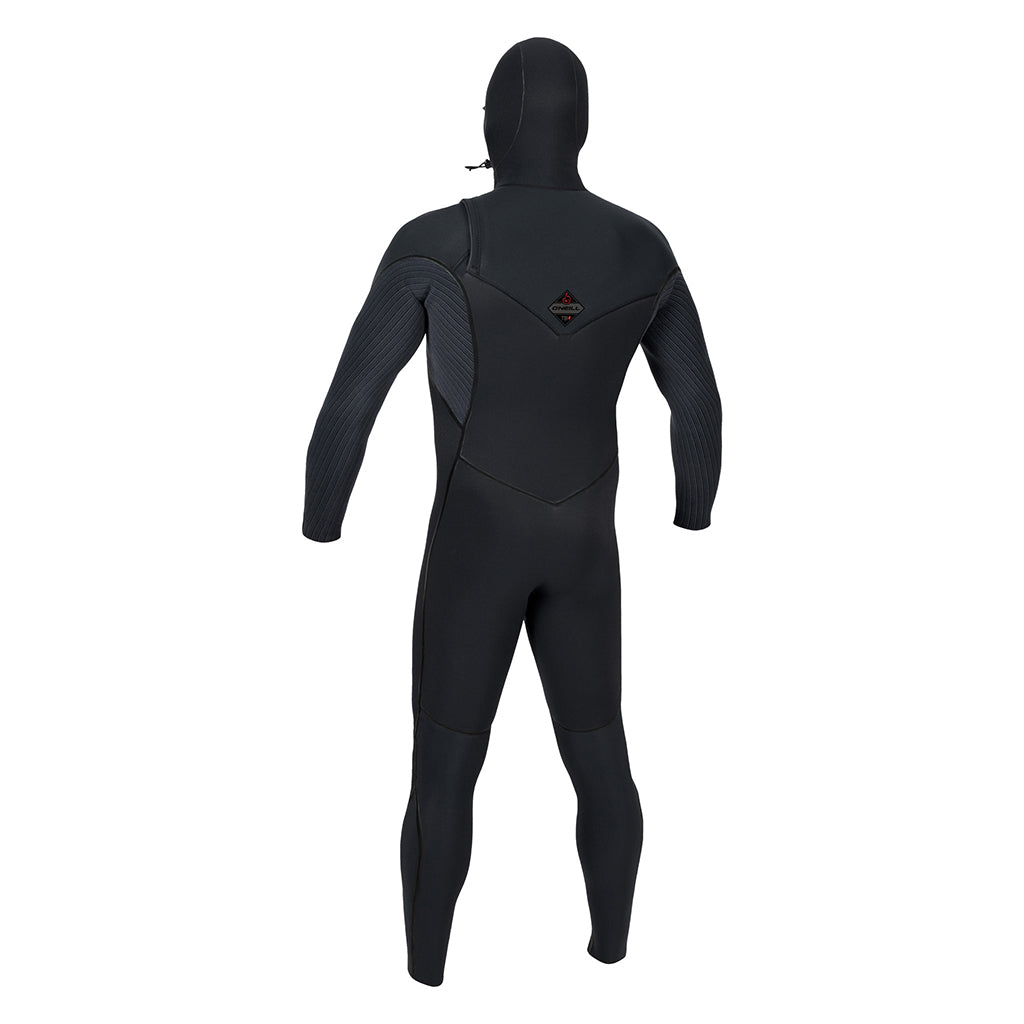 Hyperfreak Fire 5/4+ Chest Zip w/Hood - Blk/Blk
